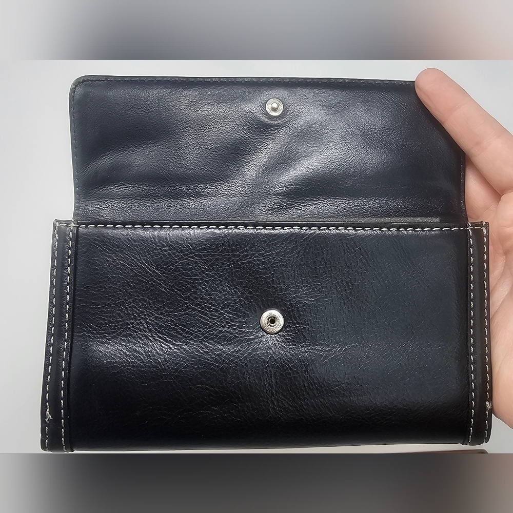 Michael Kors Rare Style Fulton Flap Black Continental Leather Bifold Wallet NWT - Picture 5 of 16